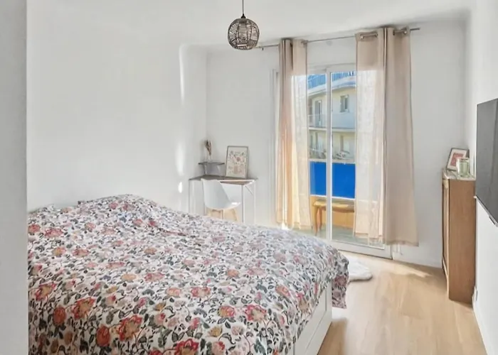 Mimosas Wilson Bright 3br W Sea View 5min Lägenhet Antibes